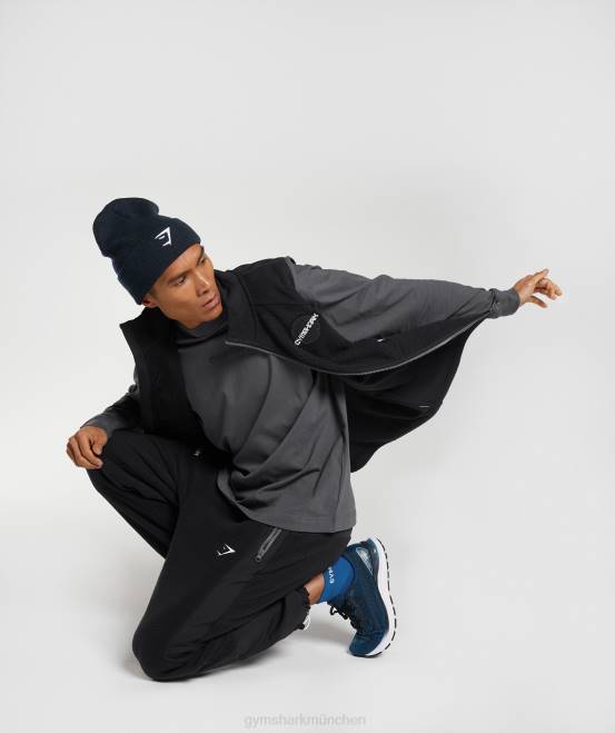 Schwarz Kleidung Gymshark Männer Vibes-Weste 04P8825