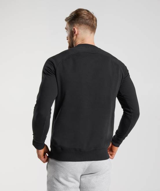 Schwarz Kleidung Gymshark Männer Wappen-Sweatshirt 04P8787