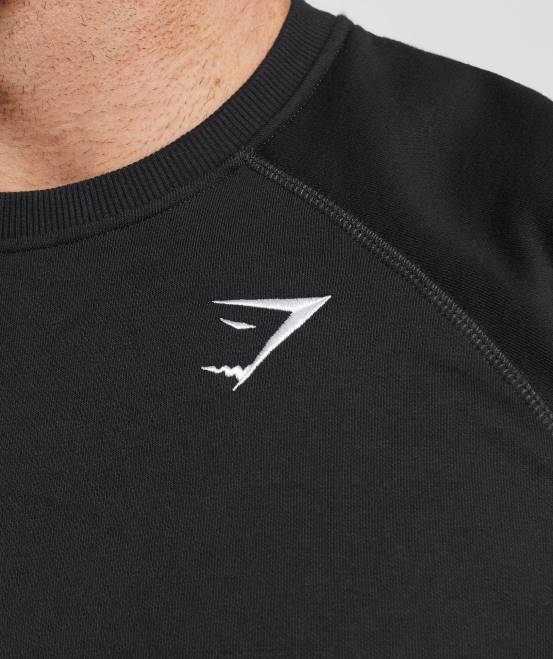 Schwarz Kleidung Gymshark Männer Wappen-Sweatshirt 04P8787