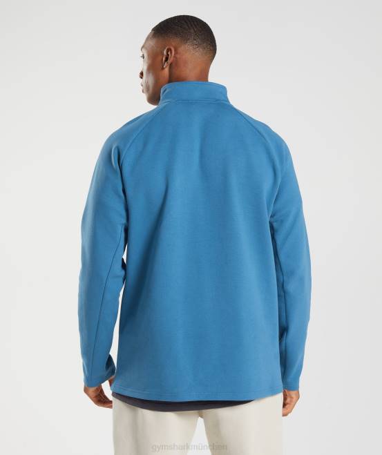Seeuferblau Kleidung Gymshark Männer Ruhetag 1/4 Reißverschluss 04P8832