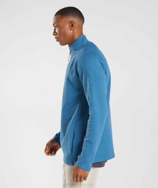 Seeuferblau Kleidung Gymshark Männer Ruhetag 1/4 Reißverschluss 04P8832