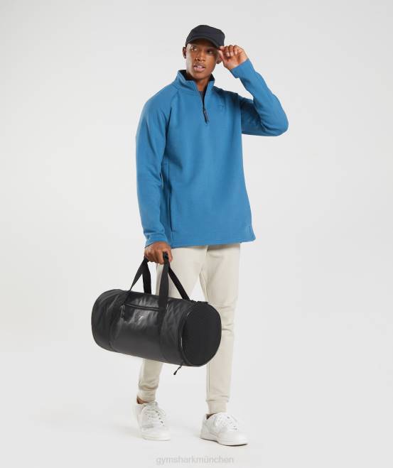 Seeuferblau Kleidung Gymshark Männer Ruhetag 1/4 Reißverschluss 04P8832
