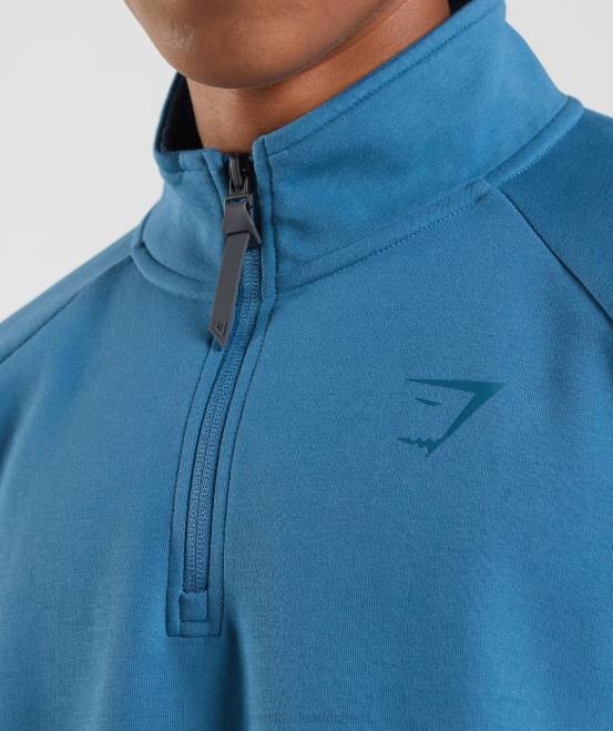 Seeuferblau Kleidung Gymshark Männer Ruhetag 1/4 Reißverschluss 04P8832