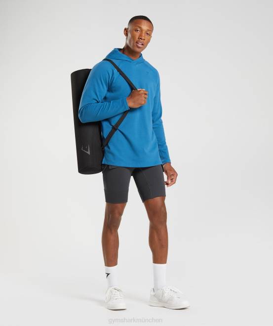 Seeuferblau Kleidung Gymshark Männer Studio-Hoodie 04P8827