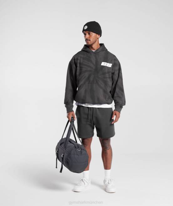 Silhouette Grau/Schwarz/Spiraloptik-Waschung Kleidung Gymshark Männer Ruhetag-Hoodie 04P8803
