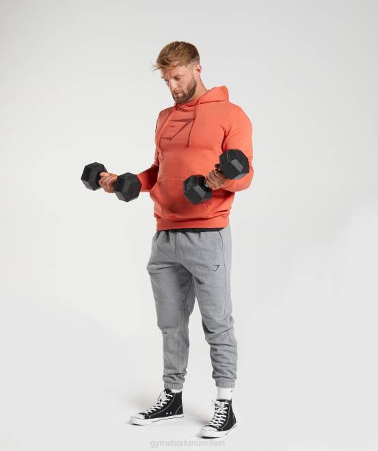 Sturmrot Kleidung Gymshark Männer Kapuzenpullover mit Sharkhead-Füllung 04P8865