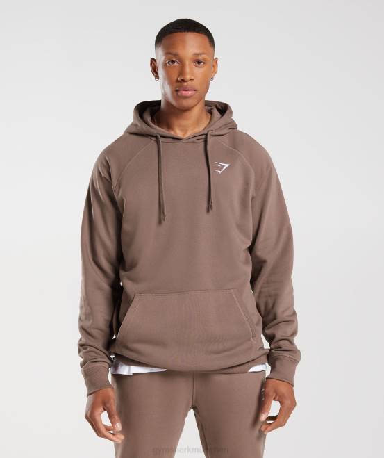 Trüffelbraun Kleidung Gymshark Männer Kapuzenpullover mit Wappen 04P8820