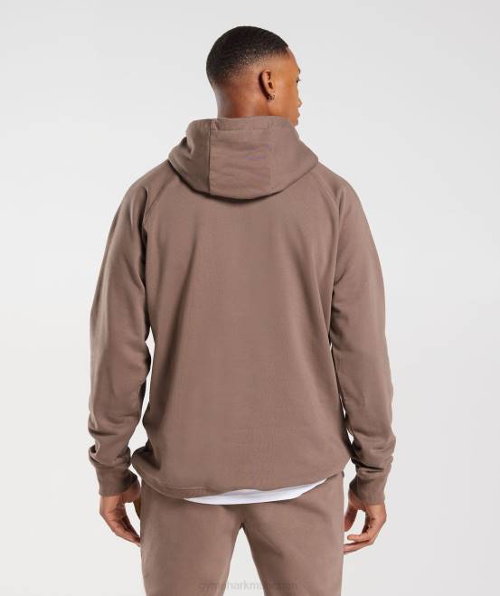 Trüffelbraun Kleidung Gymshark Männer Kapuzenpullover mit Wappen 04P8820
