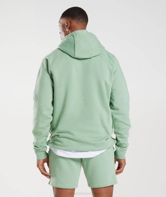 Wüstensalbeigrün Kleidung Gymshark Männer Kapuzenpullover mit Wappen 04P8823