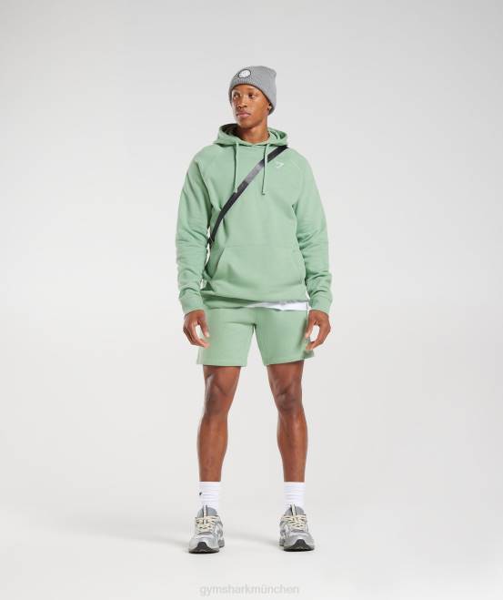 Wüstensalbeigrün Kleidung Gymshark Männer Kapuzenpullover mit Wappen 04P8823