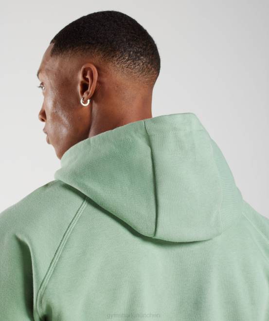 Wüstensalbeigrün Kleidung Gymshark Männer Kapuzenpullover mit Wappen 04P8823