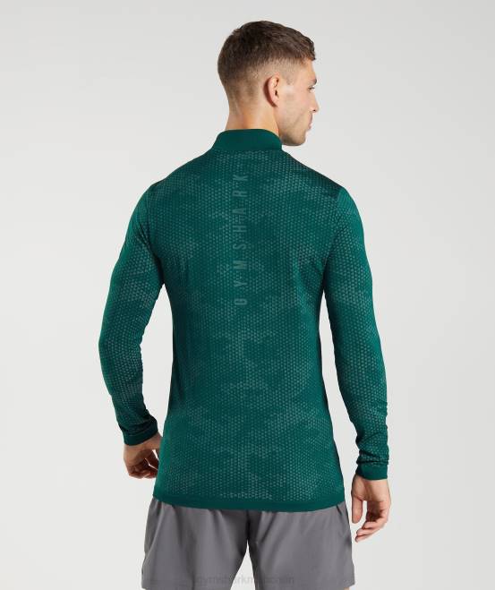 Waldgrün/Hoyagrün Kleidung Gymshark Männer Sport nahtloser 1/4-Reißverschluss 04P8807
