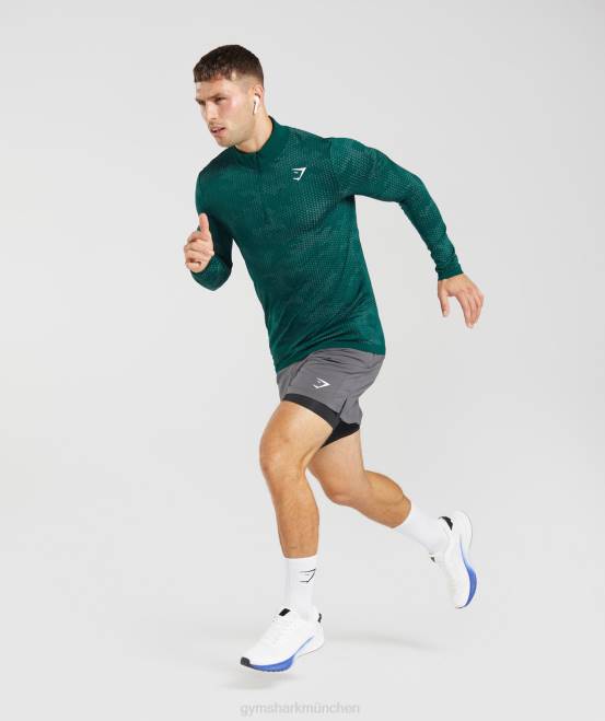 Waldgrün/Hoyagrün Kleidung Gymshark Männer Sport nahtloser 1/4-Reißverschluss 04P8807
