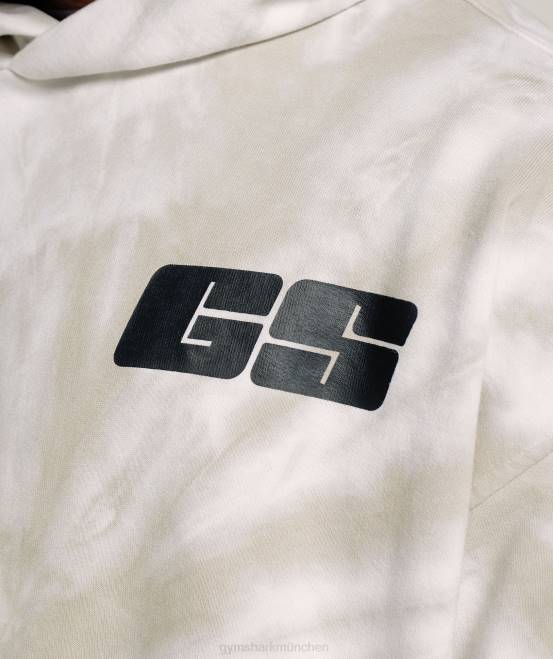 Weiß/Pilzbraun/Spiraloptik-Waschung Kleidung Gymshark Männer Ruhetag-Hoodie 04P8802