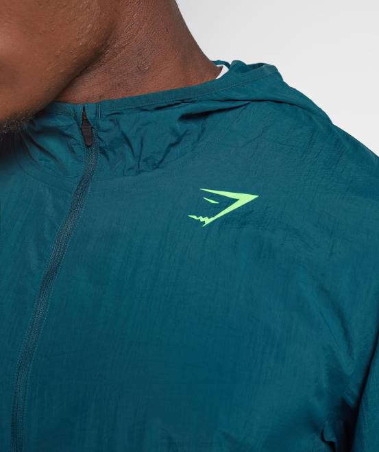 Winterblaugrün Kleidung Gymshark Männer Sport-Windjacke 04P8816