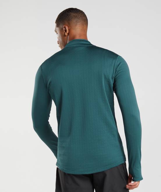 Winterblaugrün Kleidung Gymshark Männer Sportlicher 1/4-Reißverschluss 04P8815