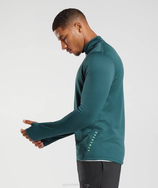 Winterblaugrün Kleidung Gymshark Männer Sportlicher 1/4-Reißverschluss 04P8815