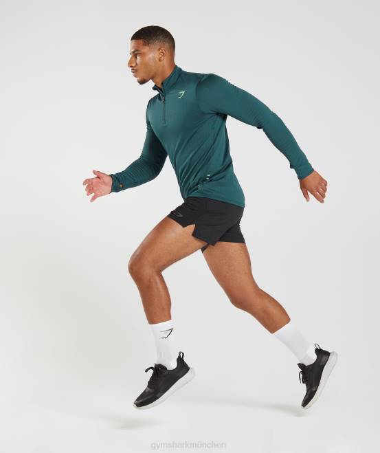 Winterblaugrün Kleidung Gymshark Männer Sportlicher 1/4-Reißverschluss 04P8815