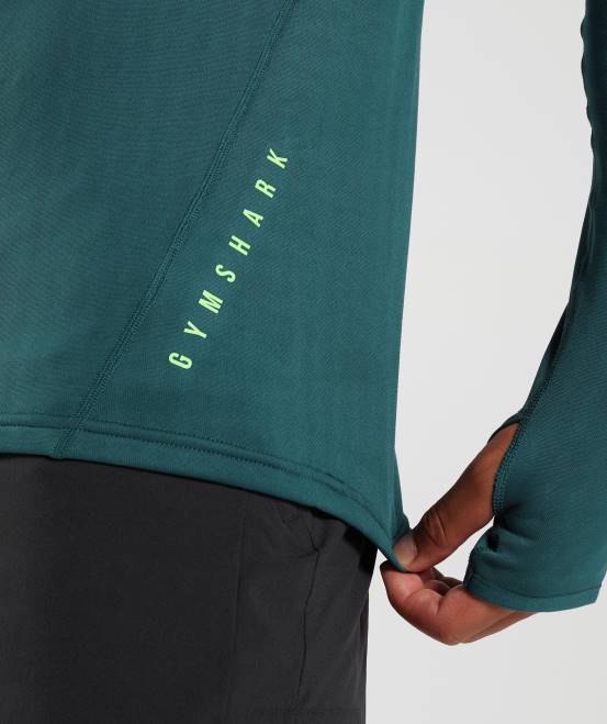 Winterblaugrün Kleidung Gymshark Männer Sportlicher 1/4-Reißverschluss 04P8815