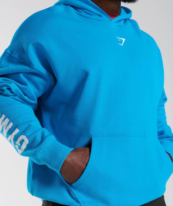 elektrisches Blau (ausverkauft) Kleidung Gymshark Männer Slice-Hoodie 04P8880