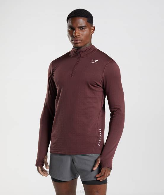 gebackener Kastanienbraun Kleidung Gymshark Männer Sportlicher 1/4-Reißverschluss 04P8822