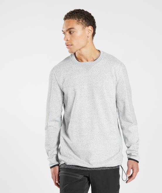 hellgrau meliert Kleidung Gymshark Männer Besatzung zurückerobern 04P8818