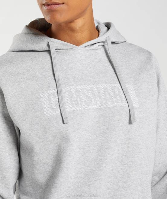 hellgrau meliert Kleidung Gymshark Männer Block-Hoodie 04P8868