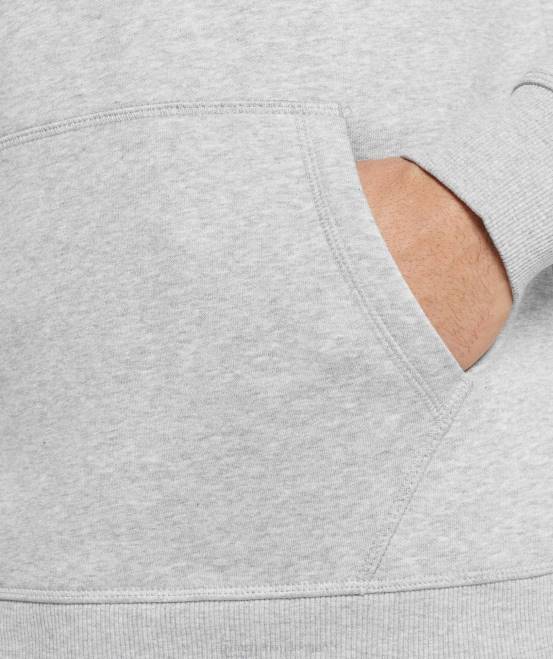 hellgrau meliert Kleidung Gymshark Männer Kapuzenpullover mit Wappen 04P8789