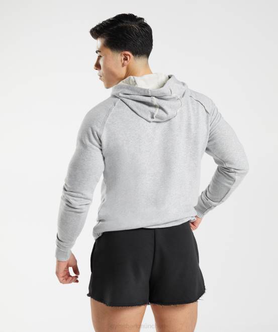 hellgrau meliert Kleidung Gymshark Männer Legacy-Hoodie 04P8837