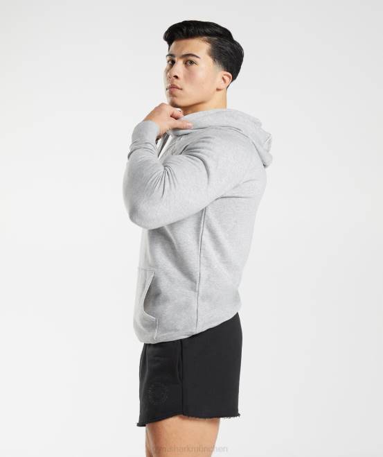 hellgrau meliert Kleidung Gymshark Männer Legacy-Hoodie 04P8837