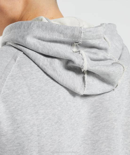 hellgrau meliert Kleidung Gymshark Männer Legacy-Hoodie 04P8837