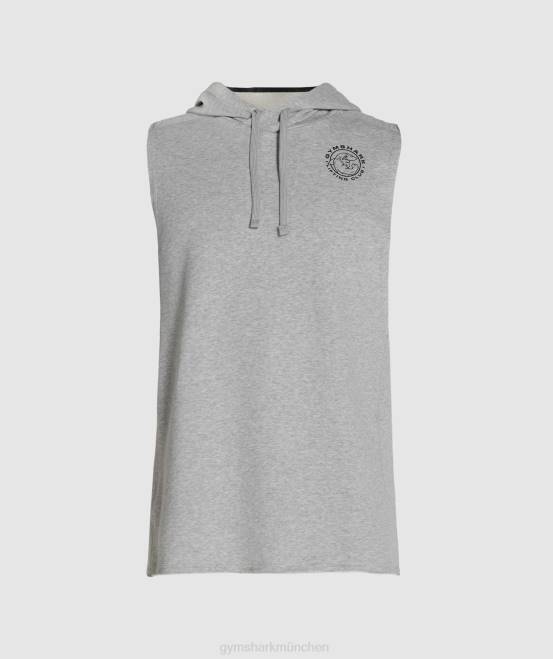 hellgrau meliert Kleidung Gymshark Männer Legacy-Kapuzenpullover mit Drop-Arm 04P8853