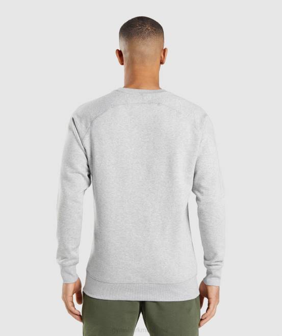 hellgrau meliert Kleidung Gymshark Männer Wappen-Sweatshirt 04P81055