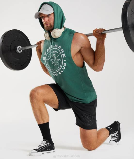 hoya grün Kleidung Gymshark Männer Legacy-Kapuzenpullover mit Drop-Arm 04P8842