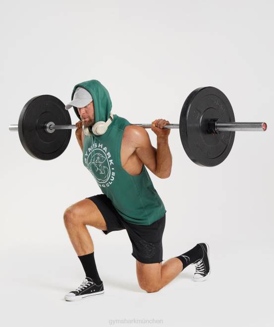 hoya grün Kleidung Gymshark Männer Legacy-Kapuzenpullover mit Drop-Arm 04P8842