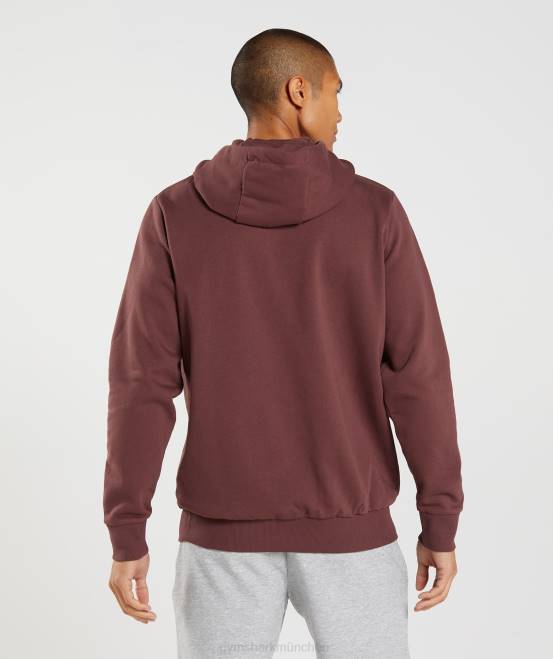 kirschbraun Kleidung Gymshark Männer Block-Hoodie 04P8874