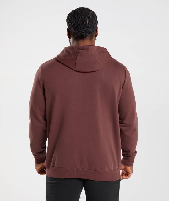 kirschbraun Kleidung Gymshark Männer Kapuzenpullover mit Sharkhead-Füllung 04P8863