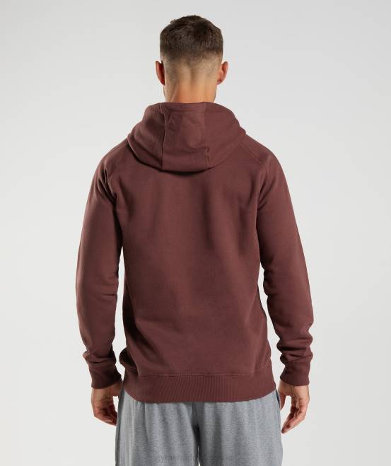 kirschbraun Kleidung Gymshark Männer Kapuzenpullover mit Wappen 04P8836