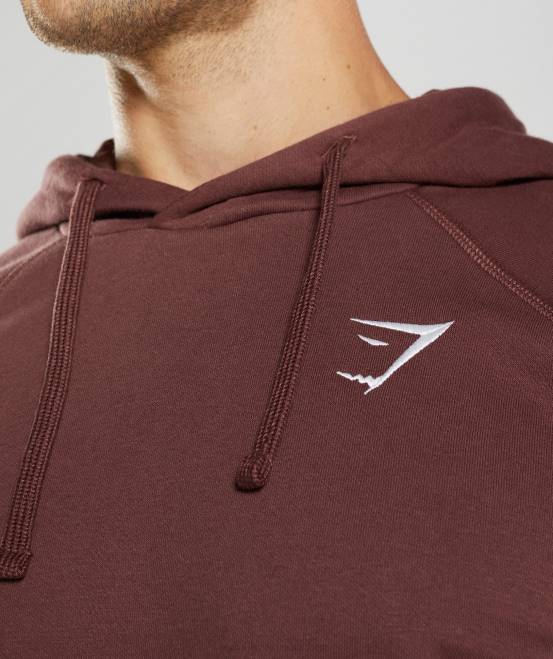 kirschbraun Kleidung Gymshark Männer Kapuzenpullover mit Wappen 04P8836