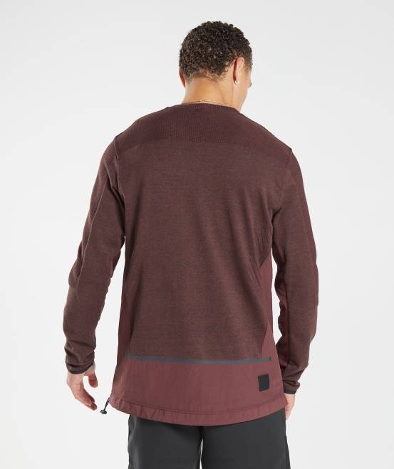 kirschbrauner Mergel Kleidung Gymshark Männer Besatzung zurückerobern 04P8839