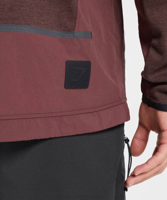 kirschbrauner Mergel Kleidung Gymshark Männer Besatzung zurückerobern 04P8839