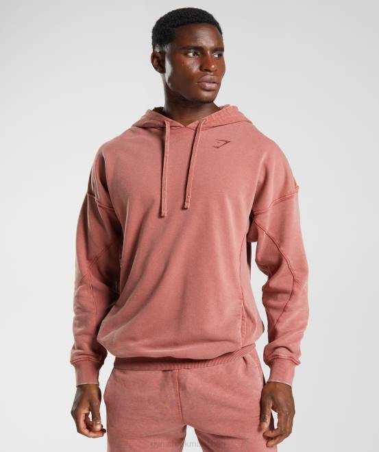 rosabraun Kleidung Gymshark Männer Kapuzenpullover mit Power-Waschung 04P8792