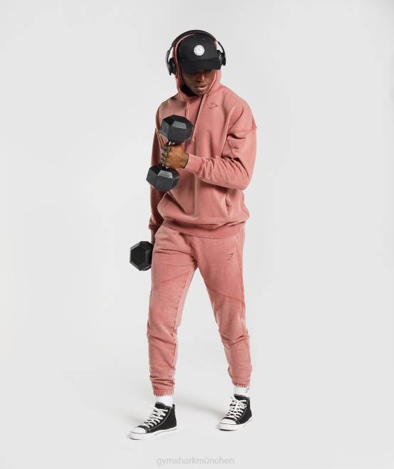 rosabraun Kleidung Gymshark Männer Kapuzenpullover mit Power-Waschung 04P8792
