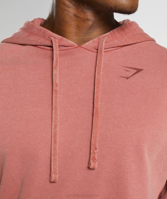 rosabraun Kleidung Gymshark Männer Kapuzenpullover mit Power-Waschung 04P8792
