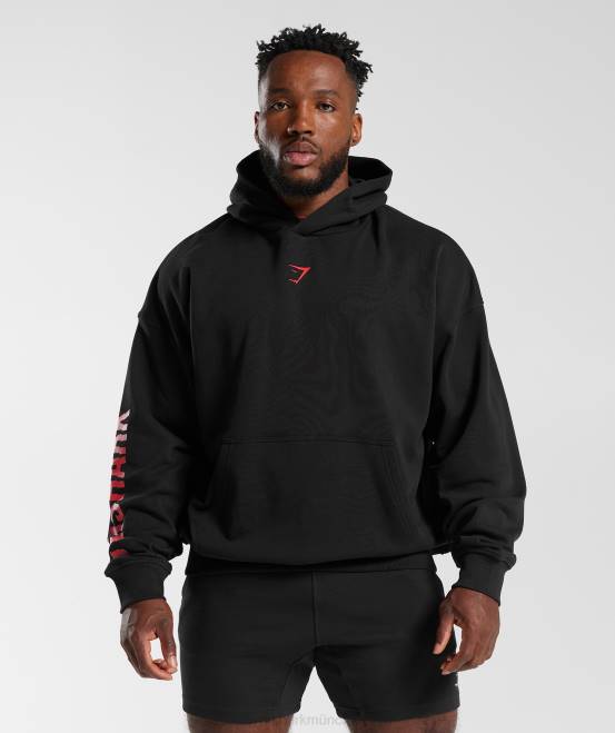 schwarz (ausverkauft) Kleidung Gymshark Männer Slice-Hoodie 04P8878