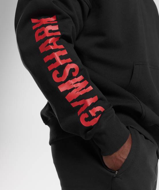 schwarz (ausverkauft) Kleidung Gymshark Männer Slice-Hoodie 04P8878