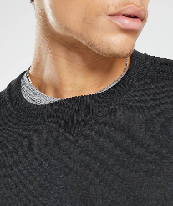 schwarzer Mergel Kleidung Gymshark Männer Besatzung zurückerobern 04P8830