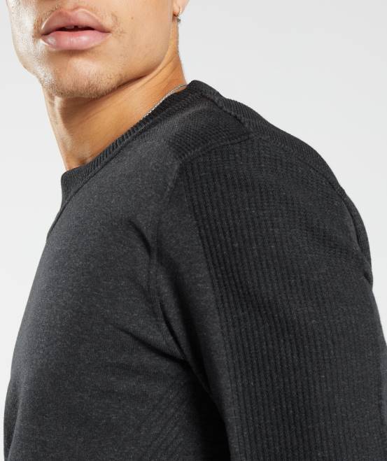 schwarzer Mergel Kleidung Gymshark Männer Besatzung zurückerobern 04P8830