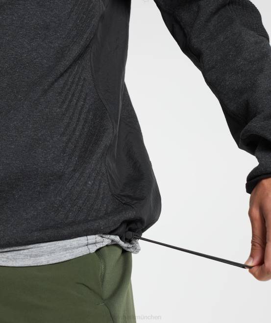 schwarzer Mergel Kleidung Gymshark Männer Besatzung zurückerobern 04P8830