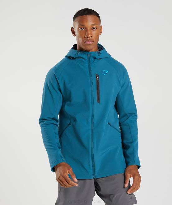 Atlantikblau Kleidung Gymshark Männer Apex-Jacke 04P8819